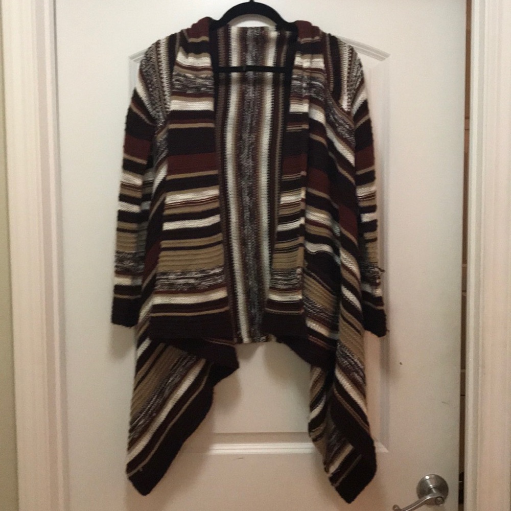 Long, handkerchief hem cardigan